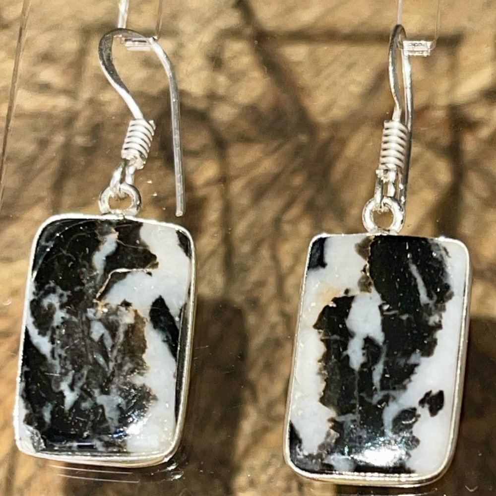 White Buffalo Turquoise Earrings 1 1/2” - Picture 5 of 10